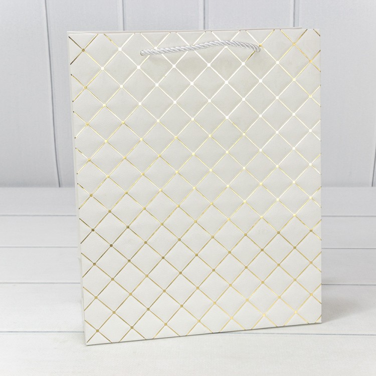 Пакет подарочный "Ромб" Белый 26*32*12 210г 1/20 1/120 Арт: 000391C/1