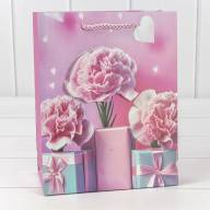 Пакет подарочный с 3D аппликацией "Гвоздики" (микс 260) 18*23*10 210г 1/20 1/360 Арт: 000260E - Пакет подарочный с 3D аппликацией "Гвоздики" (микс 260) 18*23*10 210г 1/20 1/360 Арт: 000260E