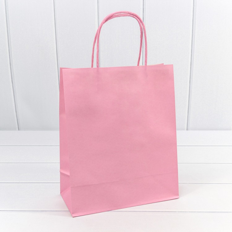 Пакет подарочный Крафт Розовый 22*27*11 120г 1/20 1/120 Арт: 214DK/1895