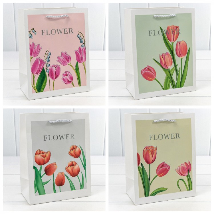 Пакет подарочный с тиснением "Flower" (микс) 18*23*10 210г 1/20 1/360 Арт: 000254E