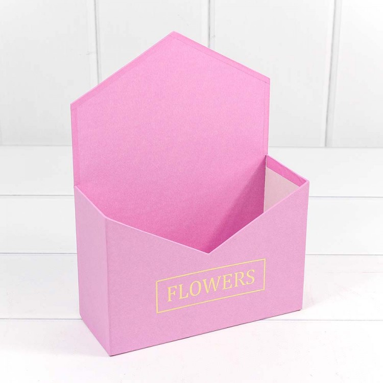 Коробка "Конверт" 18*24*7 "Flowers" Розовый 1/4 1/36 Арт: KPL0009