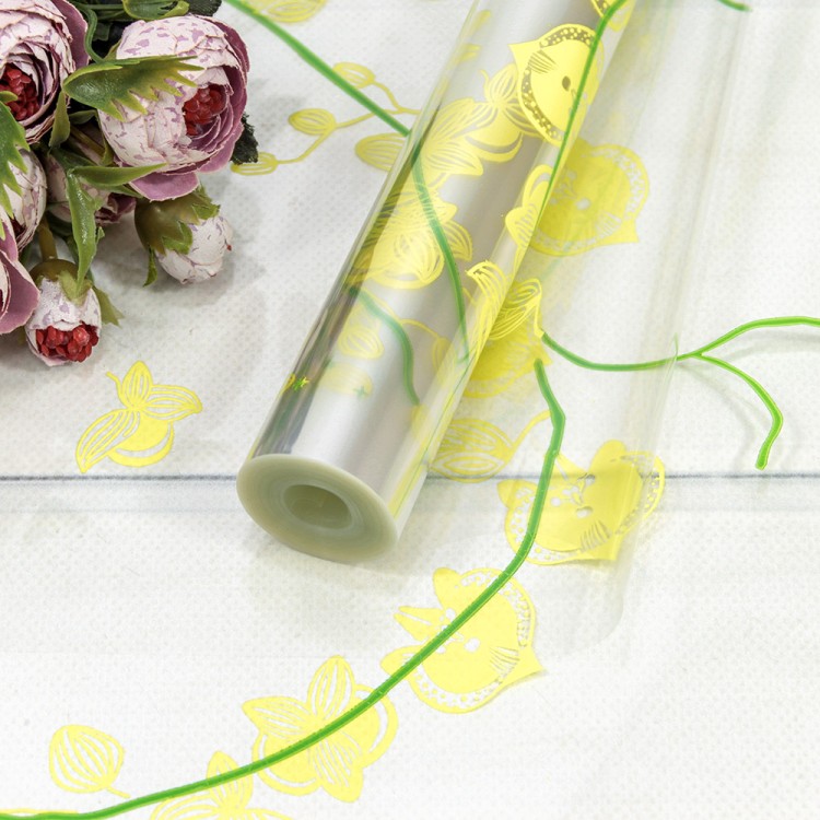 Плёнка 0,7м 500г прозрачная с печатью 15 Жёлтый 1/10 Арт: 70015/5