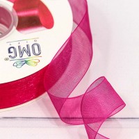 Лента Органза 2,5см*100ярд Вишнёвый 1/13 1/52 Арт: 559-25/1028