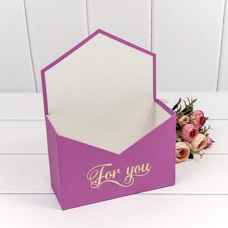 Коробка "Конверт" 18*24*7 "For you" Фуксия 1/34 Арт: KPL0030