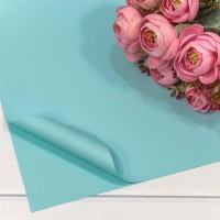 Плёнка в листах 55*55 (20 шт.) матовая "Корейская" 65мкм Бирюзово-голубой 1/60 Арт: 1698/310
