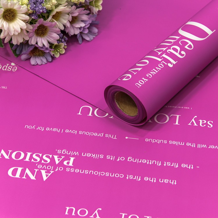 Плёнка 0,58*10м 280г матовая с печатью 60мкм Тёмно-лиловый 1/30 Арт: 1677/2385