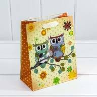 Пакет подарочный &quot;Сова&quot; (микс) 18*21,5*8 1/20 1/480 Арт: 00036E - Пакет подарочный "Сова" (микс) 18*21,5*8 1/20 1/480 Арт: 00036E