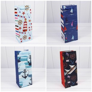 Пакет подарочный "Морской" (микс) 14*35*11 128г 1/20 1/240 Арт: 00037M