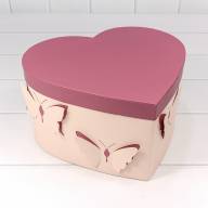 Коробки &quot;Сердце&quot; Набор 1/3 28,5*26*15 &quot;Бабочки&quot; Бежевый 1/24 Арт: 720920/1 - Коробки "Сердце" Набор 1/3 28,5*26*15 "Бабочки" Бежевый 1/24 Арт: 720920/1