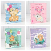 Пакет подарочный с 3D аппликацией "Детский" (микс 328) 26*32*10 210г 1/20 1/240 Арт: 000328C