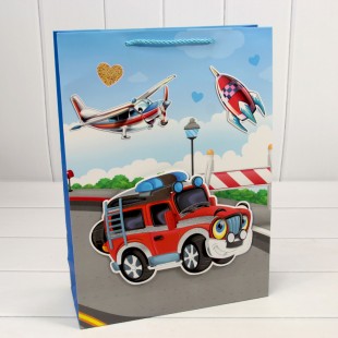Пакет подарочный с 3D аппликацией "Детский" (микс 107) 30*41,5*12 210г 1/20 1/80 Арт: 000107A