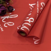 Плёнка 0,58*10м матовая "I like you" 55мкм Красный-2347 1/30 Арт: 1660/2347