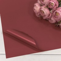 Плёнка в листах 55*55 (20 шт.) матовая "Корейская" 65мкм Красно-коричневый 1/60 Арт: 1698/704