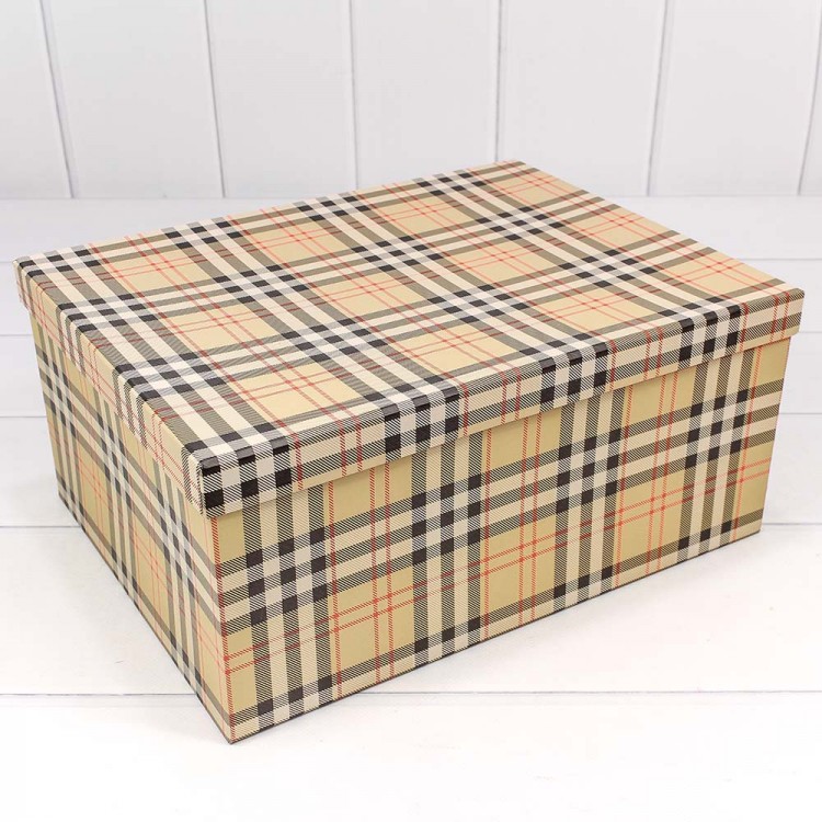 Коробки Прямоугольные Набор 1/10 34*26*15,3 "Клетка" Жёлтый 1/6 Арт: 721604/1438