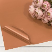 Плёнка в листах 55*55 (20 шт.) матовая "Корейская" 65мкм Бледно-оранжевый 1/60 Арт: 1698/714