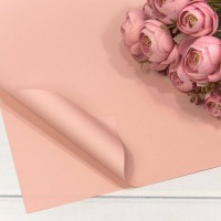 Плёнка в листах 55*55 (20 шт.) матовая "Корейская" 65мкм Розовый-2337 1/60 Арт: 1698/2337
