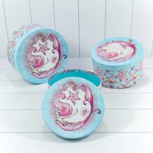 Коробки Круглые Набор 1/3 26*14 "Морской" 1/18 Арт: 720717/2