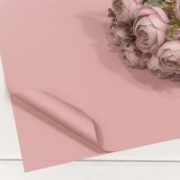 Плёнка в листах 55*55 (20 шт.) матовая "Корейская" 65мкм Пыльно-розовый 1/60 Арт: 1698/3519