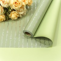 Плёнка 0,57*10м 300г матовая c серебристой печатью 65мкм Бледно-зеленый/Светло-зелёный 1/30 Арт: 1636/5