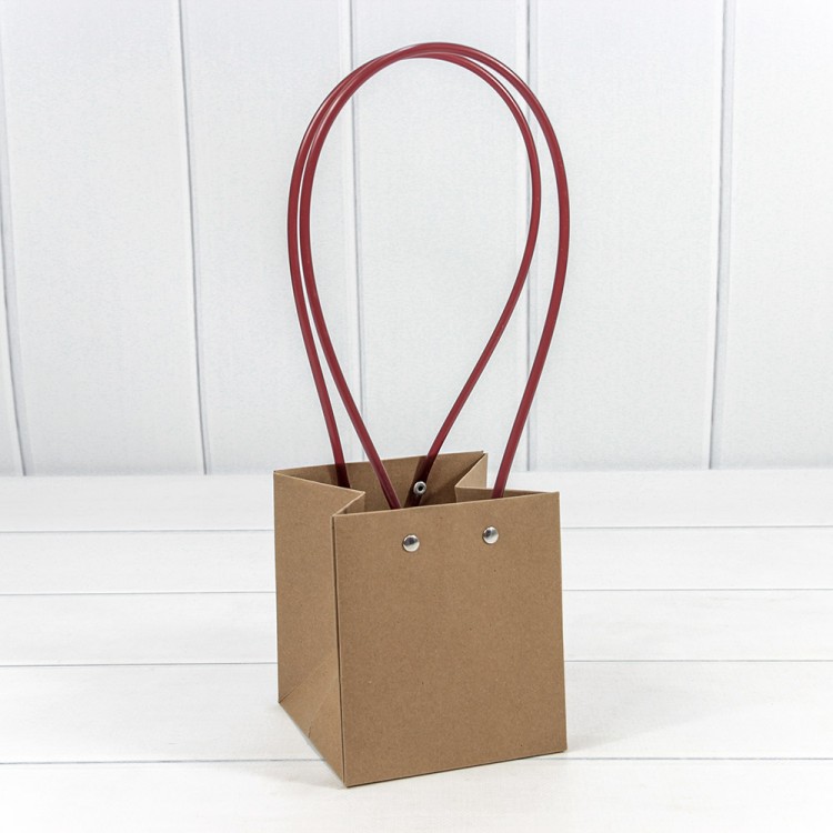 Пакет подарочный "Ваза для цветов" 13*11,5*11,5 Крафт 1/10 1/150 Арт: 000170F