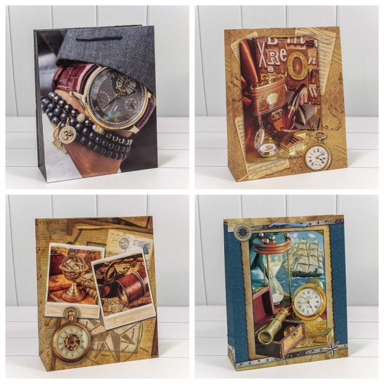 Пакет подарочный "Мужской" (микс) 26*32*10 128г 1/20 1/360 Арт: 00043C