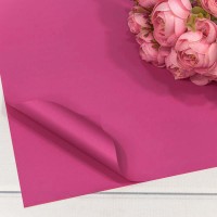 Плёнка в листах 55*55 (20 шт.) матовая "Корейская" 65мкм Малиново-розовый-212 1/60 Арт: 1698/212