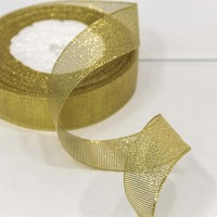 Лента Парча с блеском 2,5см*25ярд Золотой 1/5 1/300 Арт: 557-25/G