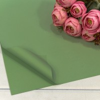 Плёнка в листах 55*55 (20 шт.) матовая "Корейская" 65мкм Оливково-зелёный 1/60 Арт: 1698/371