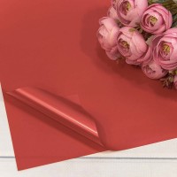 Плёнка в листах 55*55 (20 шт.) матовая "Корейская" 65мкм Красный-3516 1/60 Арт: 1698/3516