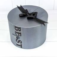 Коробка Круглая 25,5*18 "Сюрприз" деревянная с атласной тканью "Best" Серый 1/12 Арт: 720678/4 - Коробка Круглая 25,5*18 "Сюрприз" деревянная с атласной тканью "Best" Серый 1/12 Арт: 720678/4