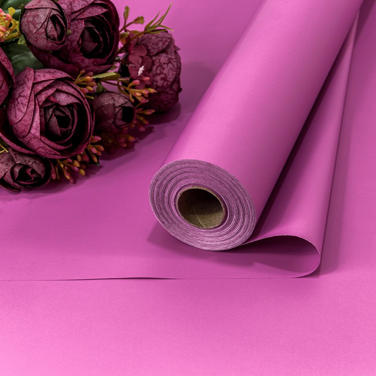 Плёнка 58см 800г матовая "Корейская" 65мкм Розово-пурпурный 1/12 Арт: 1838/245