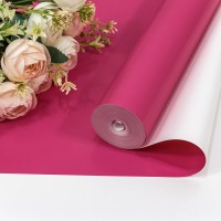 Плёнка 59см 800г двухсторонняя 65мкм Светло-вишнёвый/Белый 1/6 1/12 Арт: 80004/213