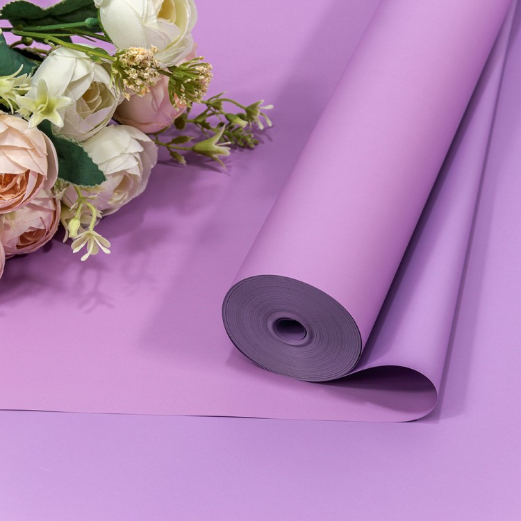 Плёнка 59см 800г матовая двухсторонняя 65мкм Сиреневый/Бледно-фиолетовый 1/6 1/12 Арт: 80004/257