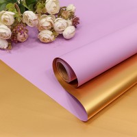 Плёнка 0,58*10м матовая двухсторонняя 50мкм Золотой/Светлая слива 1/30 Арт: 1611/243