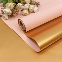 Плёнка 0,58*10м матовая двухсторонняя 50мкм Золотой/Персиковый 1/30 Арт: 1611/4032