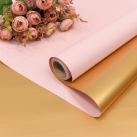 Плёнка 0,58*10м матовая двухсторонняя 50мкм Золотой/Розовый-3568 1/30 Арт: 1611/3568