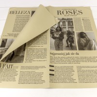 Плёнка в листах 56,5*56,5 (20 шт.) матовая "Газета ROSES" 65мкм Бежевый 1/60 Арт: 1614/4248