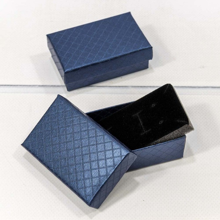 Коробка Прямоугольная 8*5*2,5 "Ромбики" Синий 1/24 1/576 Арт: 61258/5