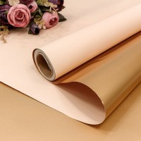 Плёнка 0,58*10м матовая двухсторонняя 60мкм Золотой/Нежно-розовый 1/30 Арт: 1611/691