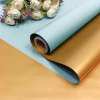 Плёнка 0,58*10м матовая двухсторонняя 60мкм Золотой/Голубой 1/30 Арт: 1611/545