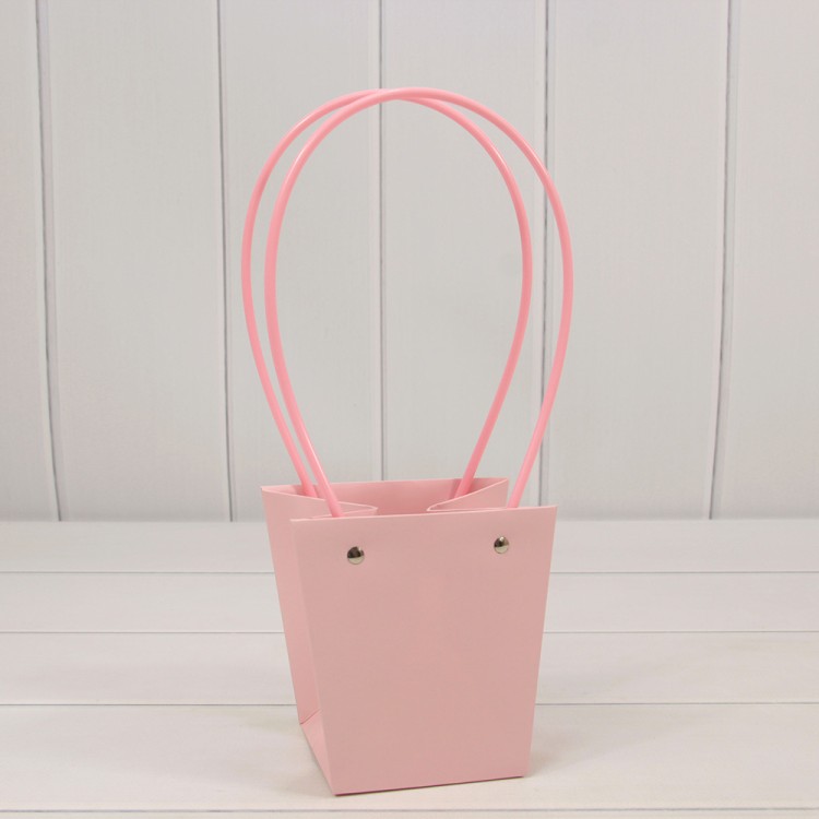 Пакет подарочный "Ваза для цветов" 13*10*13 Розовый 1/10 1/250 Арт: 000586F/3