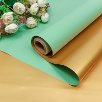 Плёнка 0,58*10м матовая двухсторонняя 60мкм Золотой/Магическая мята 1/30 Арт: 1611/331