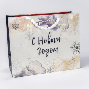 Пакет подарочный с тиснением "Новый год" (550) 32*26*13 210г 1/20 1/120 Арт: 300550CA