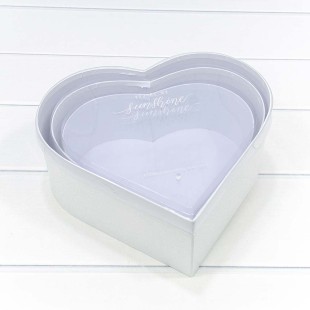 Коробки "Сердце" Набор 1/3 28*25,2*11 с прозрачной крышкой Белый 1/12 Арт: 7209825/1